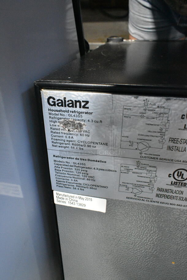 Galanz GL43S5 Mini Cooler. 115 Volts, 1 Phase. Cannot Test - Needs New Power Cord - Image 4 of 4