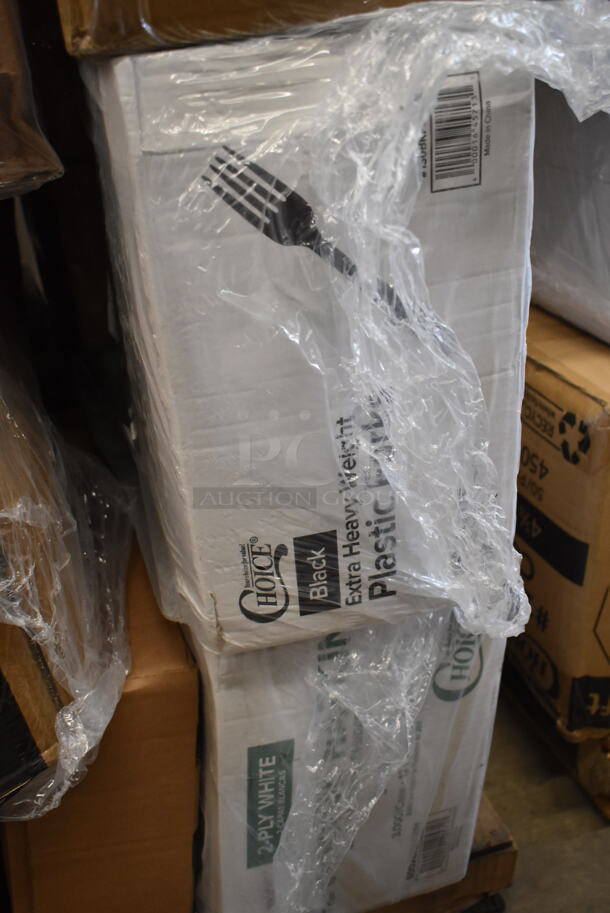 PALLET LOT of 27 BRAND NEW Boxes Including 3 Box 6SJ12 Dart 6SJ12 6 oz. White Customizable Foam Food Container - 1000/Case, 2 Box 500CC12 Choice Clear PET Customizable Plastic Cold Cup - 12 oz. - 1000/Case, 2 Box Choice #3 Paper Food Containers, 127P100C Choice 1 oz. Clear Plastic Souffle Cup / Portion Cup - 2500/Case, 500LDOMEW Choice 9 oz., 12 oz., 16 oz., 20 oz., 24 oz. Clear PET Dome Lid with 2" Hole - 1000/Case, CTR32BD Dart SafeSeal 32 oz. Plastic Tamper-Resistant, Tamper-Evident Bowl with Dome Lid - 150/Case. 27 Times Your Bid!  - Image 8 of 11