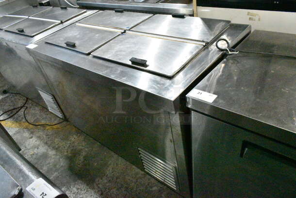 C Nelson BD-8RB Stainless Steel Commercial Chest Freezer w/ 2 Center Hinge Lids on Commercial Casters. 115 Volts, 1 Phase. Tested and Powers On But Does Not Get Cold - Image 1 of 7