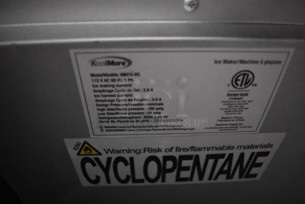BRAND NEW SCRATCH AND DENT! KoolMore BIM75-BS Stainless Steel Commercial Self Contained Undercounter Ice Machine. 115 Volts, 1 Phase. 15x17.5x33 - Image 7 of 7
