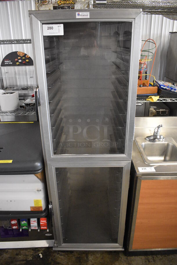 Lockwood Metal Commercial Enclosed Pan Rack w/ 2 View Through Doors on Commercial Casters. 22x30x72