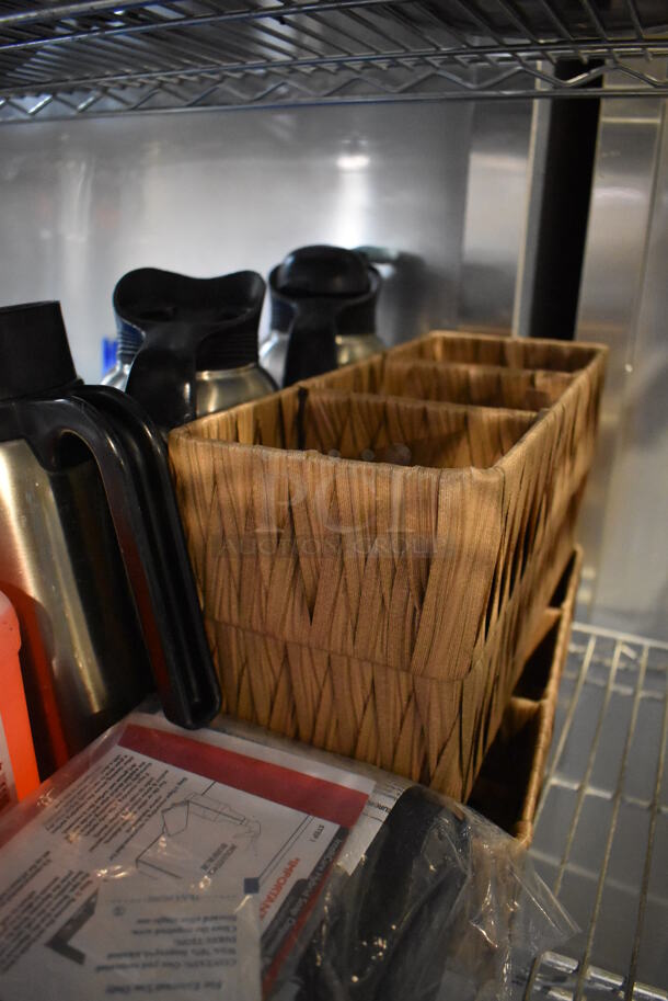 ALL ONE MONEY! Tier Lot of Various Items Including Stainless Steel Drop In Bins, Metal Basket and Creamer Pitchers - Image 3 of 6