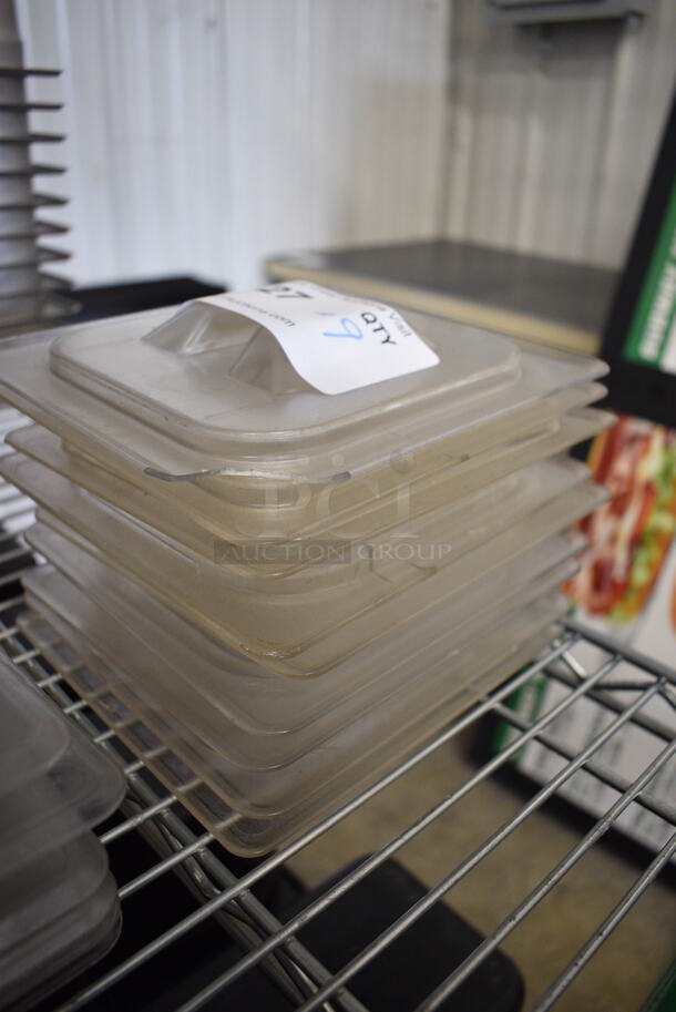 ALL ONE MONEY! Lot of 9 Clear Poly 1/6 Size Drop In Bin Lids! - Image 2 of 2