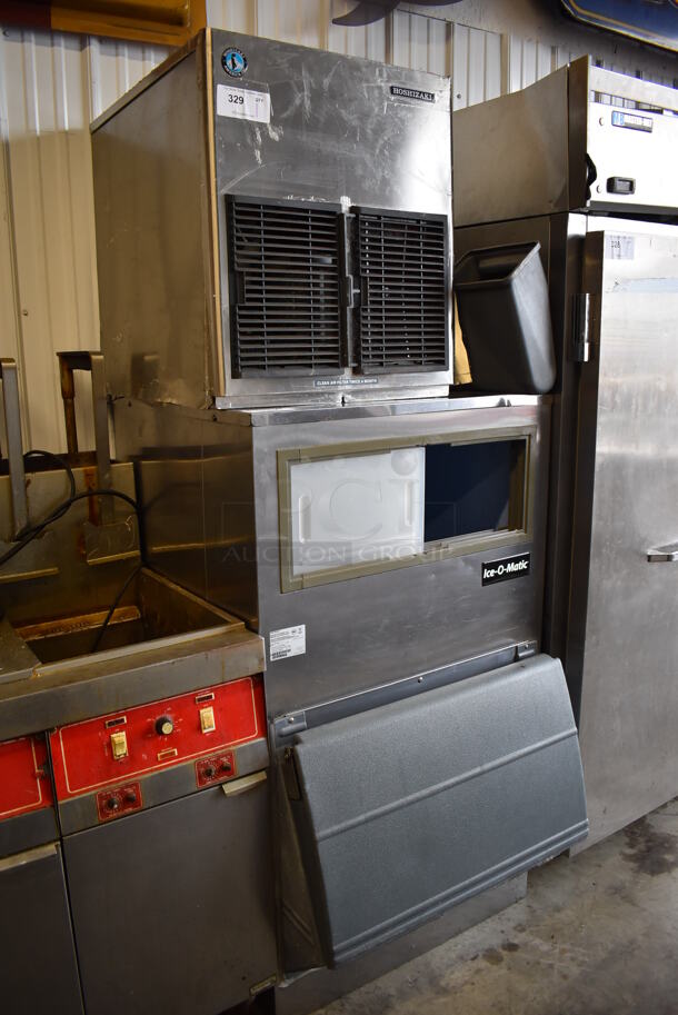 Hoshizaki F-1001MRH Stainless Steel Commercial Ice Head on Ice O Matic 6700-30 Stainless Steel Ice Bin. 30x38x78 - Image 2 of 7