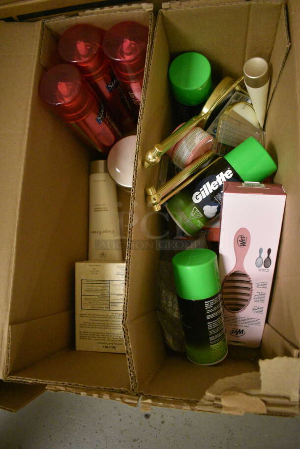 ALL ONE MONEY! Beauty Pallet Lot of Various Items Including Sharper Imagine Cologne, Beauty Supplies, Joan Rivers Fill-in Powder, MAX Cosmetics, Hairspray, Hugo Boss Cologne, Shampoo and Conditioner, and Body Scrub - Image 10 of 12