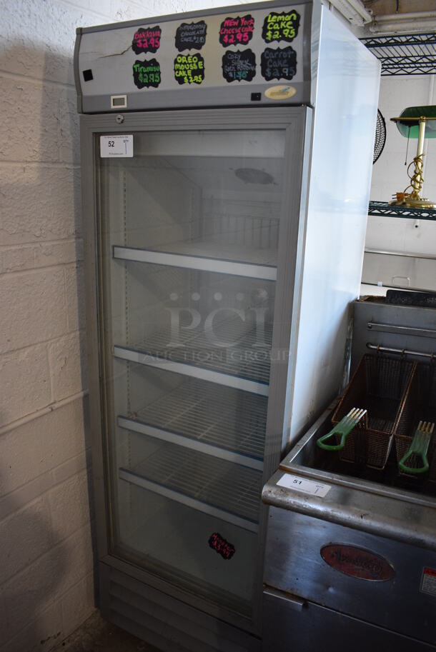 Metal Commercial Single Door Reach In Cooler Merchandiser w/ Poly Coated Racks. 23.5x24x74. Tested and Working! - Image 2 of 3