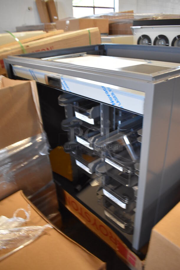 BRAND NEW! Royston Gray Metal Cabinet w/ Drop In Bins. 36x29x27 - Image 4 of 5