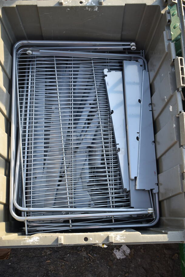 ALL ONE MONEY! Lot of Various Items Including Gray Poly Bins w/ Contents including Plastic Sheets for Shelves - Image 2 of 5