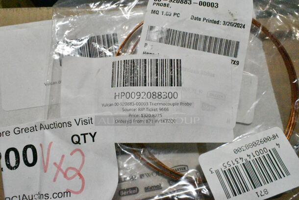 2 BRAND NEW SCRATCH AND DENT! Items Including HP0092088300 Vulcan 00-920883-00003 Thermocouple Probe and HP00913149 Vulcan 00-913149 Kit, Ncc Temp Control W/Harness. 2 Times Your Bid!  - Image 4 of 8