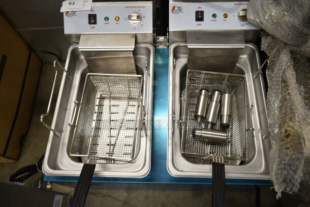 BRAND NEW SCRATCH AND DENT! 2023 Cooking Performance Group CPG 351EF302 30 lb. Dual Tank Heavy-Duty Electric Countertop Fryer w/ 2 Fry Baskets. 208-240 Volts, 1 Phase. - Image 3 of 9