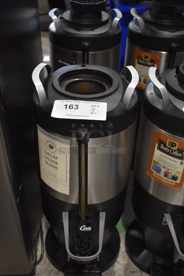 2 Curtis TXSG1501S600 Stainless Steel Coffee Urn Dispenser. Missing Lid. 9x14x23. 2 Times Your Bid! - Image 1 of 5
