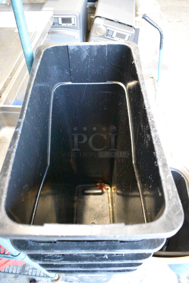 5 Carlisle Black Poly Slim Jim Trash Cans. 11x20x30. 5 Times Your Bid! - Image 3 of 3