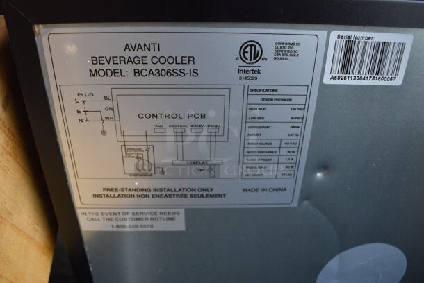 Avanti BCA306SS-IS Metal Commercial Mini Cooler Merchandiser. 115 Volts, 1 Phase. Tested and Working! - Image 5 of 5