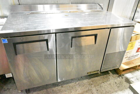 True TWT-60-32 ENERGY STAR Stainless Steel Commercial 2 Door Work Top Cooler on Commercial Casters. 115 Volts, 1 Phase. Tested and Working!