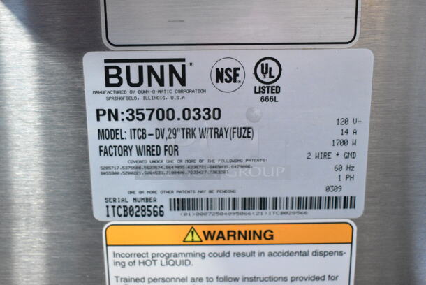 Bunn ITCB-DV Stainless Steel Commercial Countertop Iced Tea Machine. 120 Volts, 1 Phase.  - Image 8 of 8