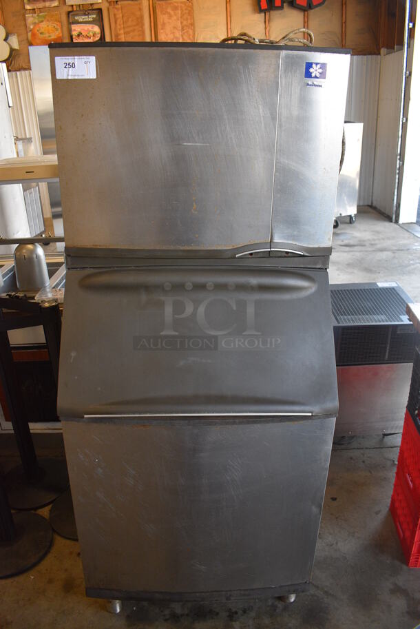 2011 Manitowoc Model SY0504A Stainless Steel Commercial Ice Machine Head on Manitowoc Model B570 Commercial Ice Bin. 115 Volts, 1 Phase. 30x33.5x72 - Image 1 of 6