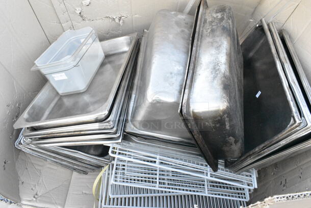 Box of Various Items Including Stainless Steel Drop In Bins and Racks.  - Image 2 of 2