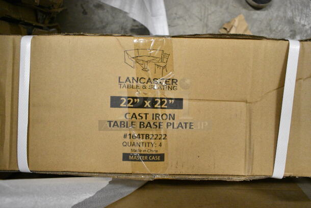 2 Box of 4 BRAND NEW SCRATCH AND DENT! Lancaster Table & Seating 164TB2222 22" x 22" Cross Cast Iron Table Base Plate. 2 Times Your Bid!  - Image 3 of 4