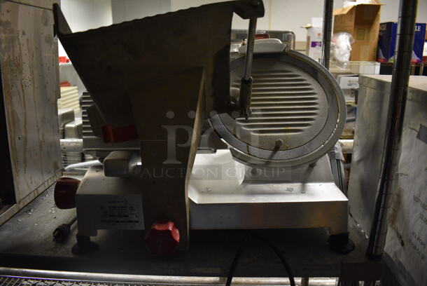 Berkel 827A Stainless Steel Commercial Countertop Meat Slicer w/ Blade Sharpener. 115 Volts, 1 Phase. 24x19x18. Item Was in Working Condition on Last Day of Business. (kitchen) - Image 6 of 6