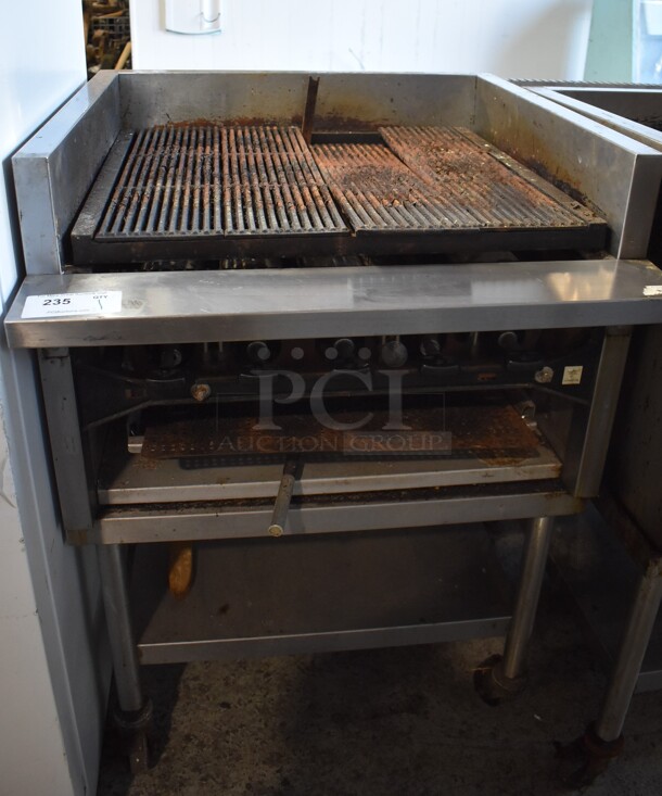 Stainless Steel Commercial Natural Gas Powered Charbroiler Grill on Equipment Stand w/ Commercial Casters. 30x32x42 - Image 2 of 8