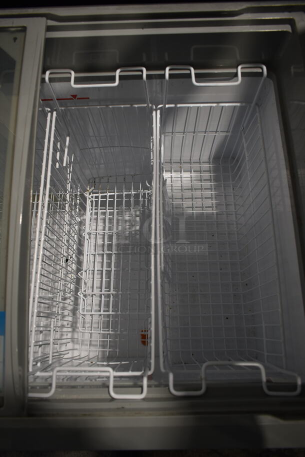 Metal Commercial Chest Freezer Merchandiser w/ Poly Coated Baskets on Commercial Casters. Tested and Working! - Image 5 of 5