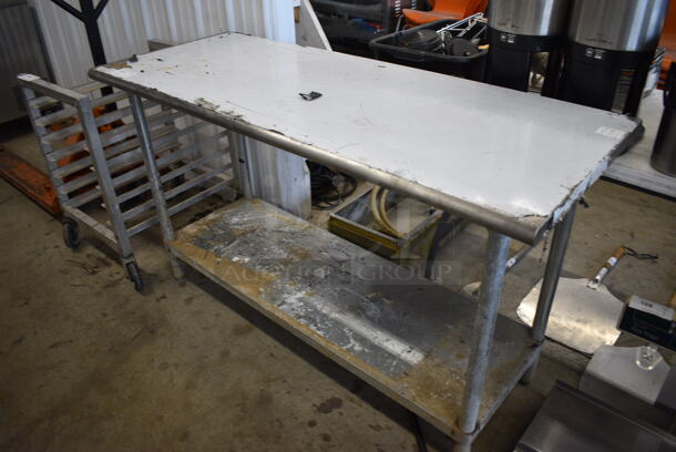 Stainless Steel Table w/ Metal Under Shelf. 60x24x35.5