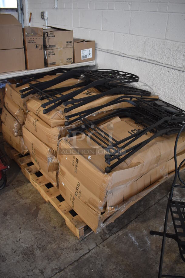 PALLET LOT OF 28 BRAND NEW! Black Metal Mesh Patio Chairs. 15.5x19x35. 28 Times Your Bid! - Image 5 of 5