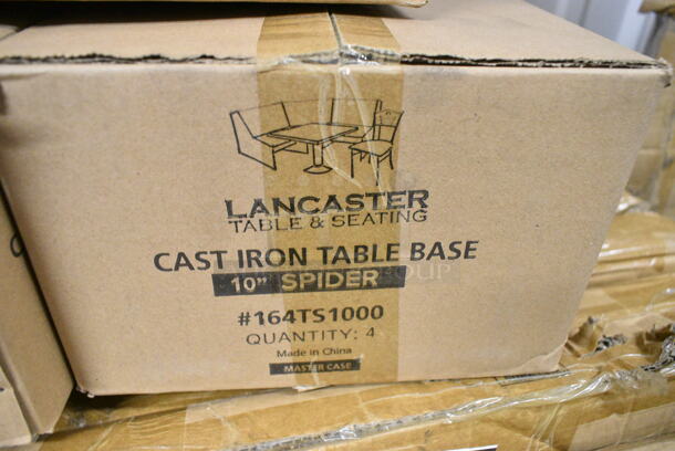 2 Box of 4 BRAND NEW SCRATCH AND DENT! Lancaster Table & Seating 164TS1000 10" Cast Iron Table Base Spider and Box of Various Screws. 2 Times Your Bid!  - Image 4 of 6