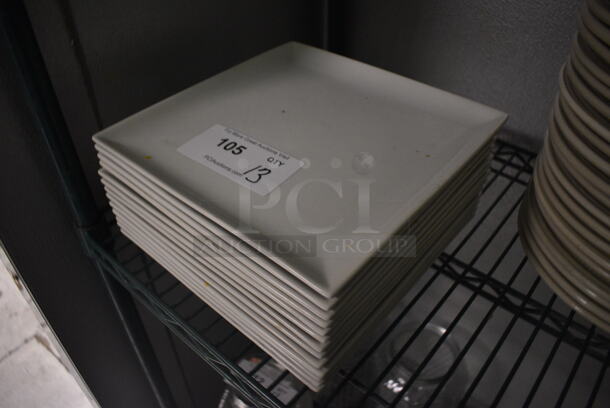 13 White Ceramic Square Plates. 10x10x0.5. 13 Times Your Bid! (kitchen) - Image 2 of 3