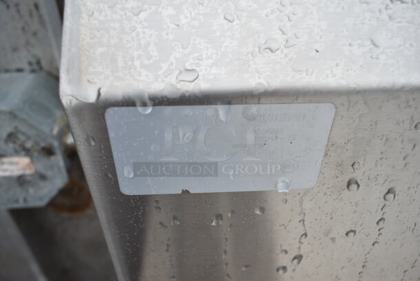 Stainless Steel Commercial Table w/ Back Splash, Under Shelf and 2 Doors on Commercial Casters. - Image 9 of 9