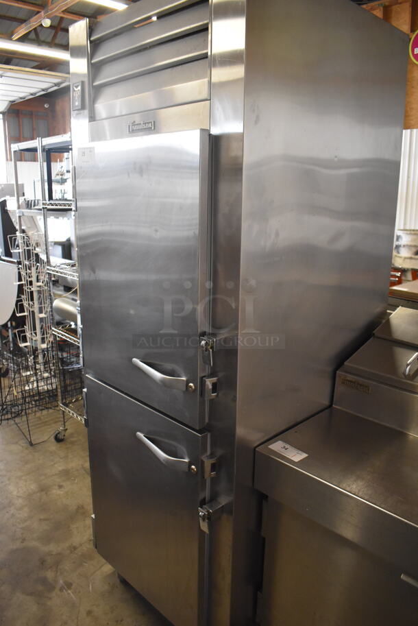 Traulsen RLT132WUT-HHS Stainless Steel Commercial 2 Half Size Door Reach In Freezer. 115 Volts, 1 Phase. 30x35x83. Tested and Working! - Image 1 of 6