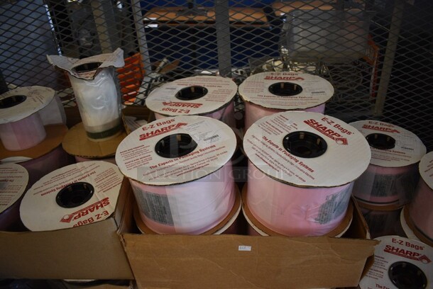 ALL ONE MONEY! Metal Commercial Cart on Commercial Casters w/ 55 Sharp E-Z Bag Rolls. Goes GREAT with Item #195. 70x30x57. - Image 3 of 7