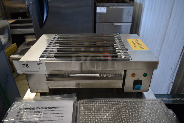 BRAND NEW SCRATCH AND DENT! 2022 Hoocoo IBG-18 Stainless Steel Commercial Countertop Electric Powered Barbecue BBQ Grill. 110 Volts, 1 Phase. Tested and Working! - Image 3 of 7