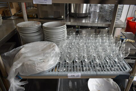 ALL ONE MONEY! Tier Lot of Various Items Including Glasses and Ceramic Dishes