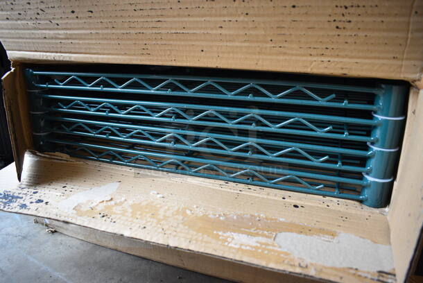 ALL ONE MONEY! Lot of 8 BRAND NEW IN BOX! Metro Green Finish Wire Shelves. 30x24x1.5 - Image 2 of 3
