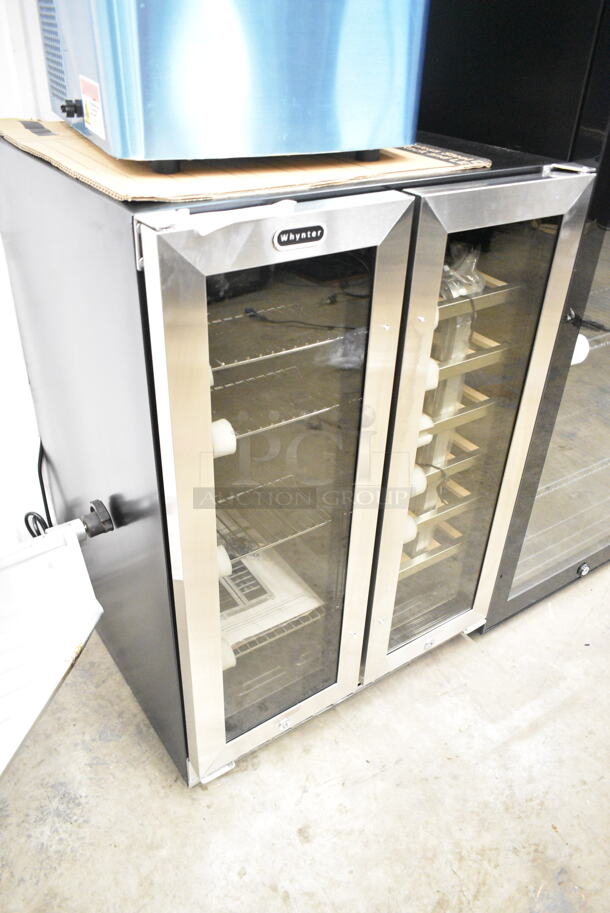 BRAND NEW SCRATCH AND DENT! Whynter BWB-2060FDS 24" Built-In French Door Dual Zone 20 Bottle Wine 60 Can Beverage Cooler Merchandiser. 115 Volts, 1 Phase. Tested and Working! - Image 3 of 8