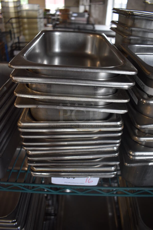 16 Stainless Steel 1/3 Size Drop In Bins. 1/3x2.5. 16 Times Your Bid!