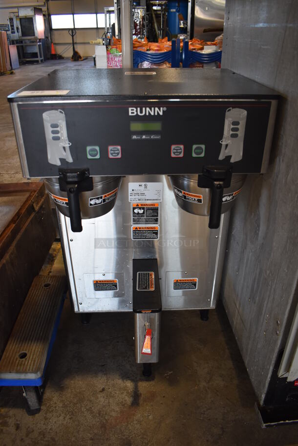 2019 Bunn DUAL TF DBC Stainless Steel Commercial Dual Coffee Machine w/ Hot Water Dispenser and 2 Metal Brew Baskets. 120/240 Volts, 1 Phase. 22x22x36