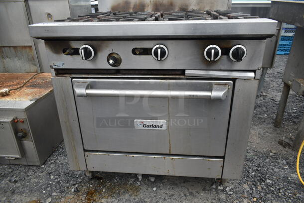 Garland G36-6R Stainless Steel Commercial Natural Gas Powered 6 Burner Range w/ Oven and Back Splash. - Image 3 of 7