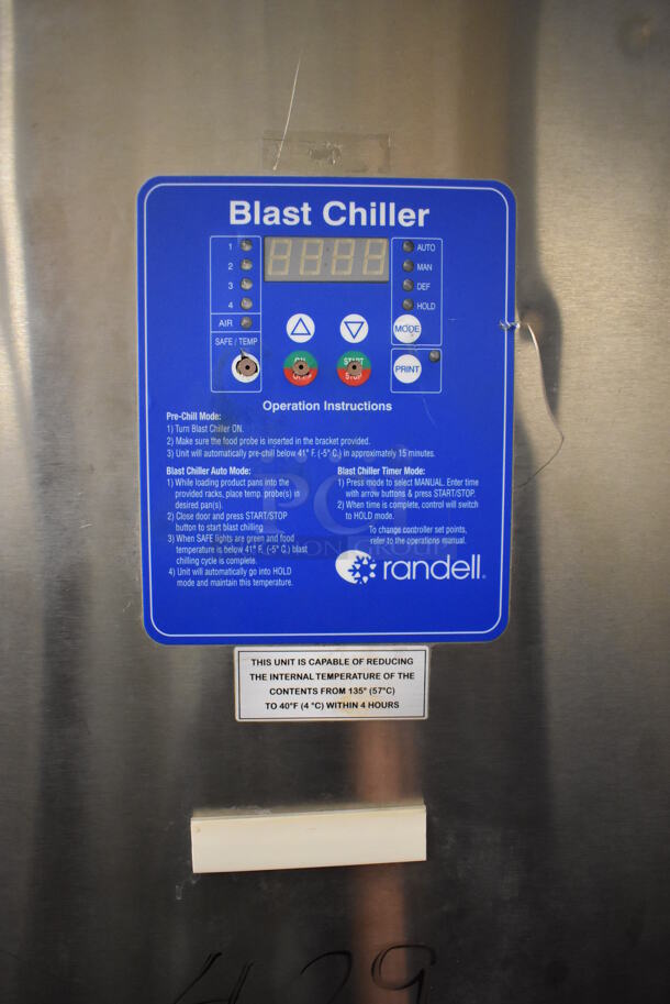 2013 Randell BC-18 Stainless Steel Commercial Floor Style Blast Chiller. 115/230 Volts, 1 Phase. 40x36x71 - Image 3 of 6