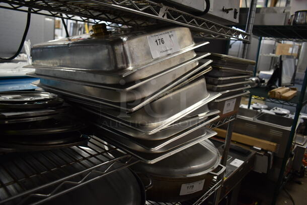 8 Stainless Steel Full Size Drop In Bin Dome Lids. 8 Times Your Bid! - Image 2 of 2