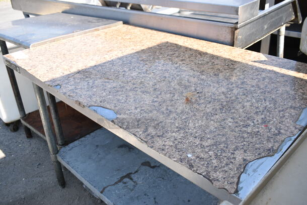 Stainless Steel Table w/ Metal Under Shelf.  - Image 3 of 4