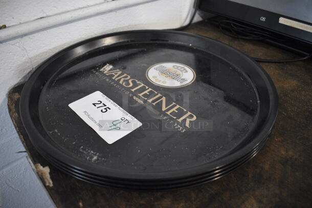 4 Warsteiner Black Poly Round Trays. 14.5x14.5x1. 4 Times Your Bid! - Image 2 of 2