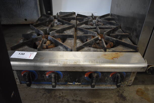 Star Max Stainless Steel Commercial Countertop Natural Gas Powered 4 Burner Range. 24x27x11