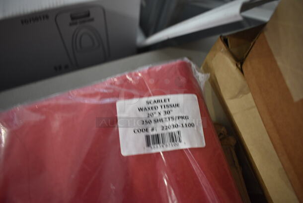 Box of BRAND NEW! Scarlet Waxed Tissue Sheets! - Image 2 of 4