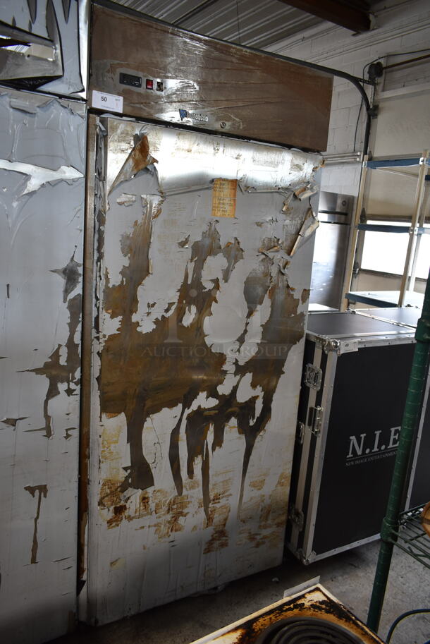 CustomCool Stainless Steel Commercial Single Door Reach In Unit. Unit Is Locked. Tested and Powers On But Does Not Get Cold - Image 1 of 5