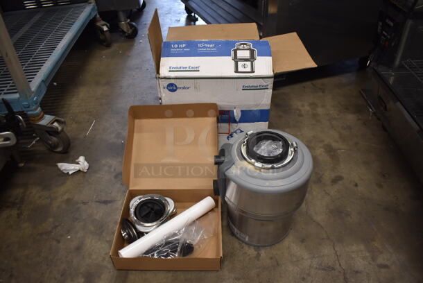 BRAND NEW IN BOX! Insinkerator Excel-4 Commercial Stainless Steel Garbage Disposal. 120V, 1 Phase.  - Image 1 of 6
