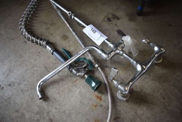 Metal Faucet w/ Handles and Spray Nozzle Attachment - Image 2 of 4