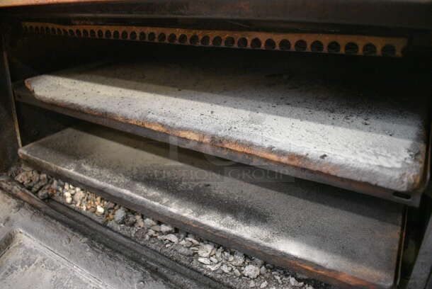 Baker's Pride Model P-44S Stainless Steel Commercial Electric Powered Double Deck Pizza Oven w/ 2 Cooking Stones and 2 Broken Cooking Stones on Commercial Casters. 115/208 Volts. 26.5x29x35 - Image 5 of 10