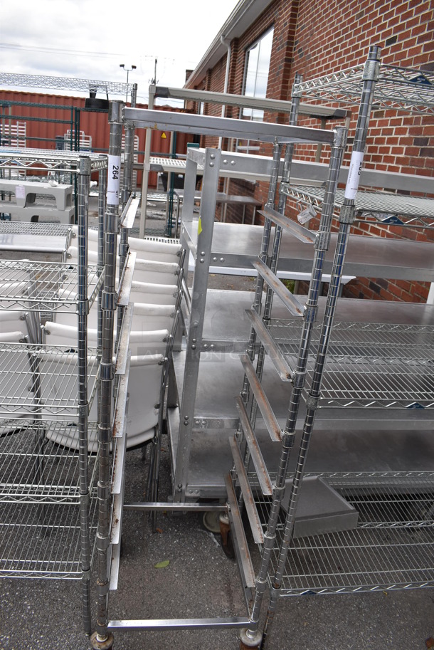Metal Commercial Pan Transport Rack on Commercial Casters. 22x24x68